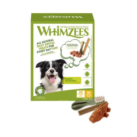 WHIMZEES SNACKS DENTALES MIX PARA PERROS DE RAZA MEDIANA